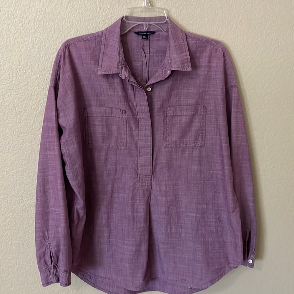 Purple pop over shirt